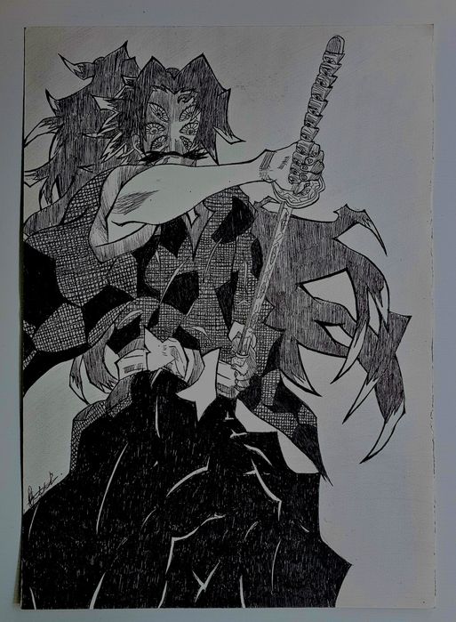 Аниме рисунка на  Kokoshibo от Demon slayer