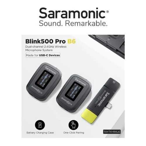 ДВОйНОЙ Беспроводной Микрофон Saramonic Blink500 Pro B6 С ИНДИКАТОРОМ