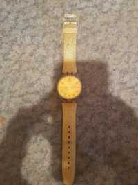 Superb ceas de dama elvetian Swatch Golden Sparkle SUOK 704 day date
