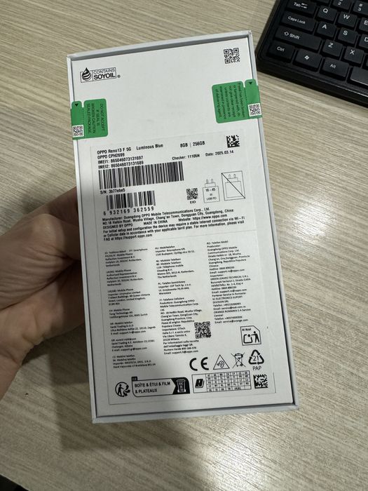 OPPO Reno 13F, 8GB RAM, 256GB, 5G, Luminous Blue, NOU/Sigilat!!!