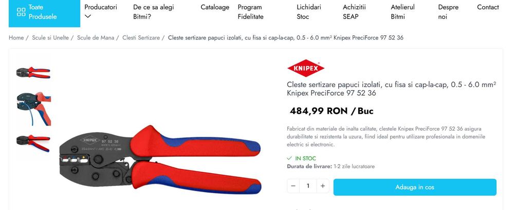 Cleste sertizat papuci Knipex 975236