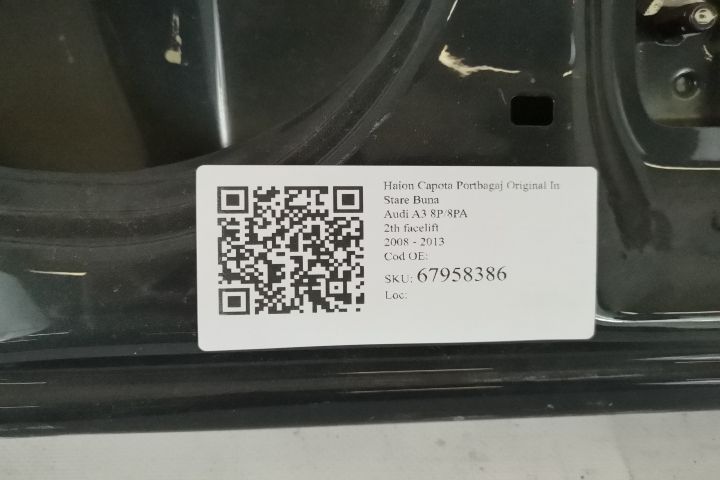 Задна врата/Капак на багажник Оригинален, в добро състояние Ауди А3 8P