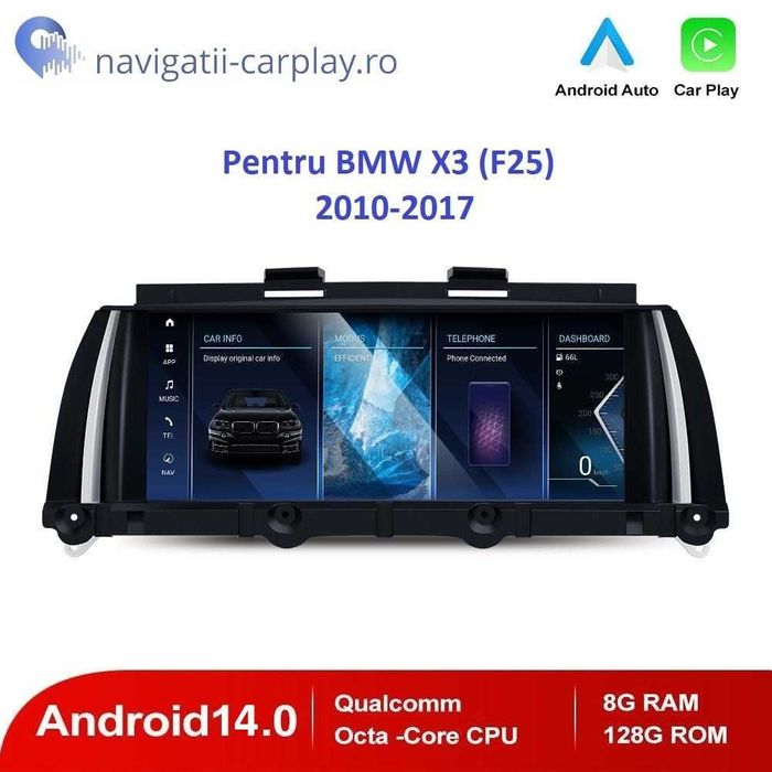 Navigatie Android BMW X3 (F25), BMW X4 (F26) cu unitate CIC, NBT, EVO