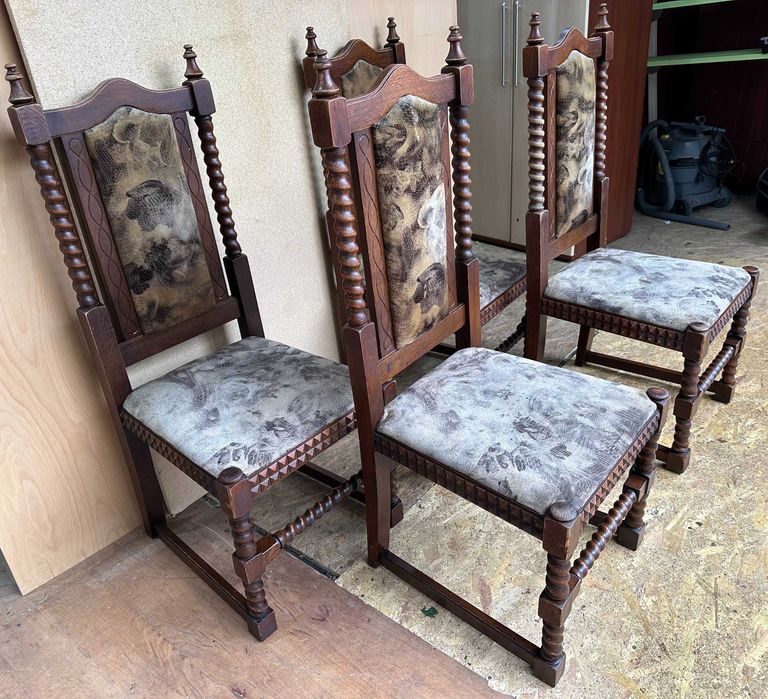 4 buc Scaun Vintage din lemn masiv sculptate stil Baroc