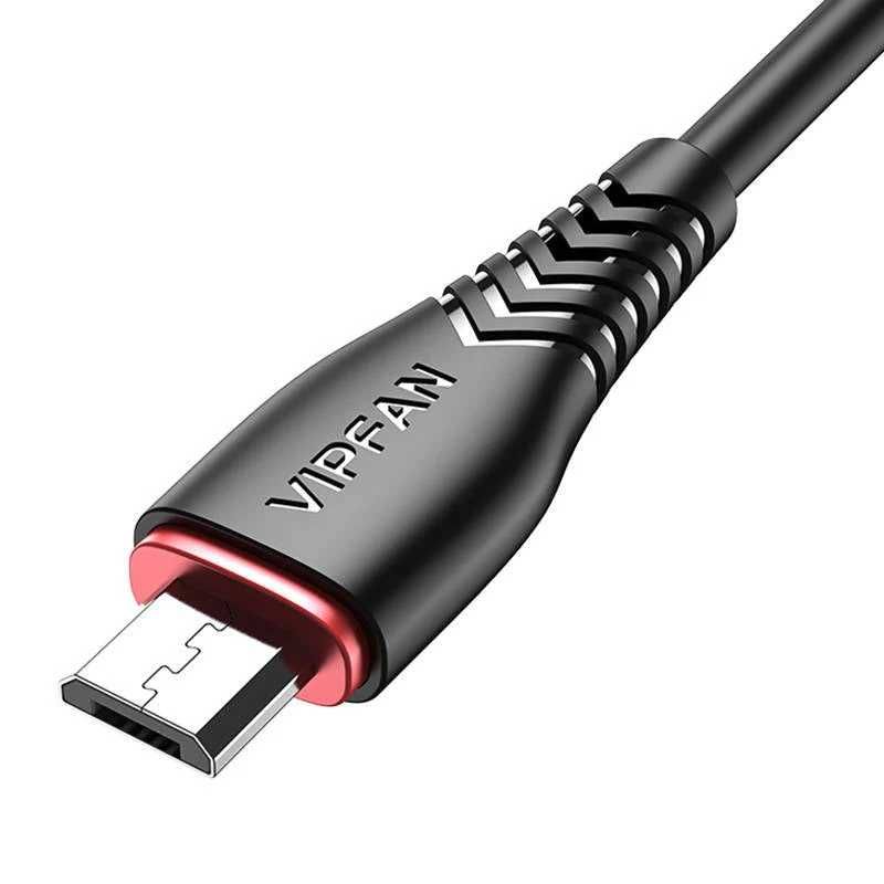3в1 кабел Vipfan X01, USB-C / Lightning /Micro, 3.5A, 1.2m, USB, черен
