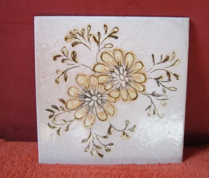 placa ceramica vintage,cu flori -3 buc.-Austria&Germania-cadou inedit