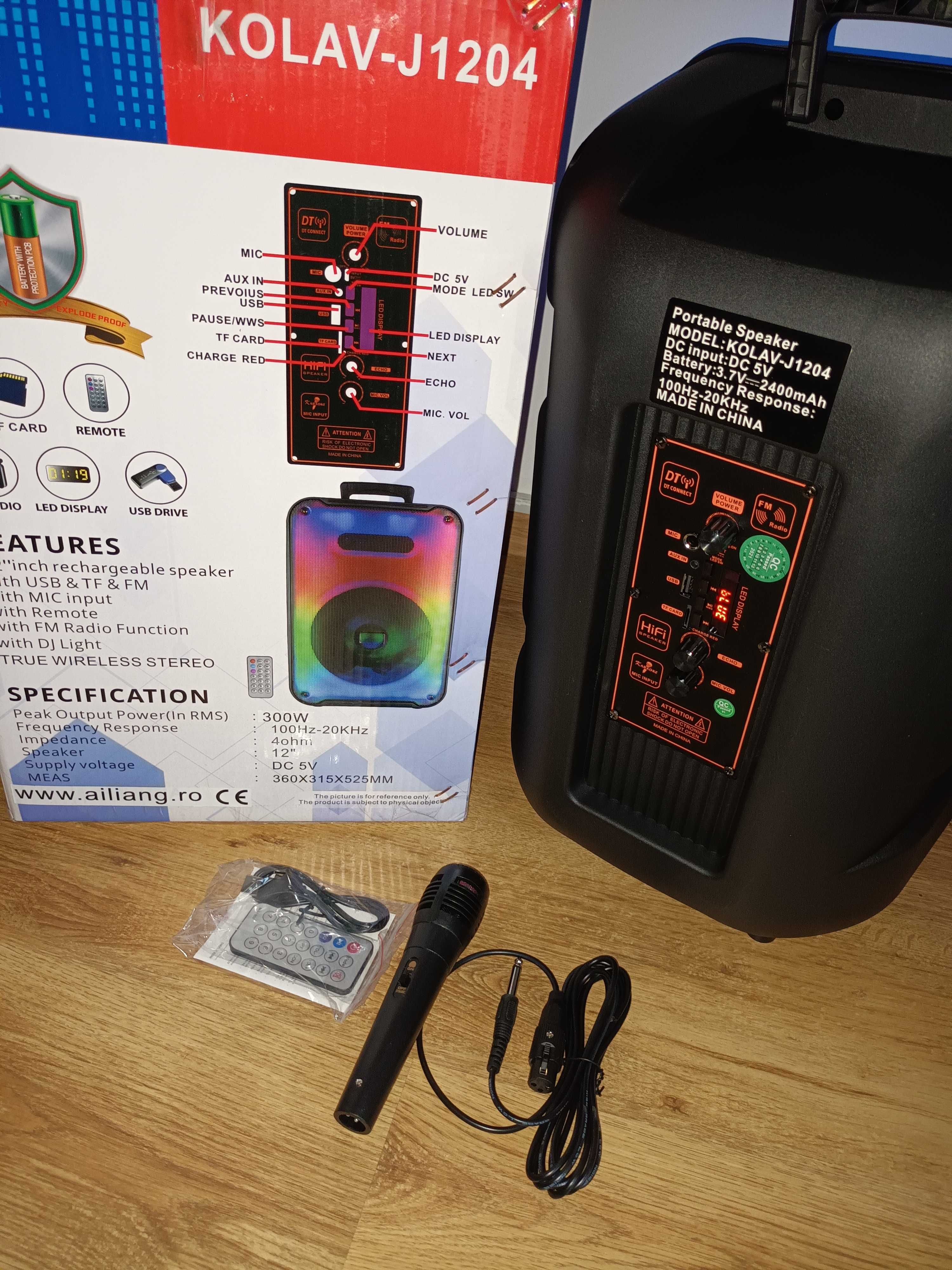 Boxa portabila karaoke Bluetooth / USB / BOXA CAMPING