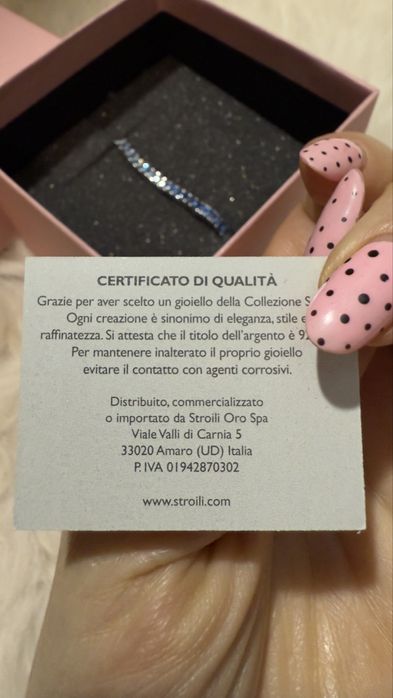 Дамска сребърна гривна “Stroili” 925 нова