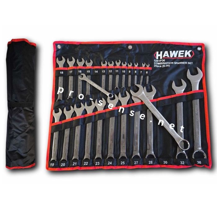 Звездогаечни ключове 6-36мм 25 части HAWEK с 15° работен ъгъл