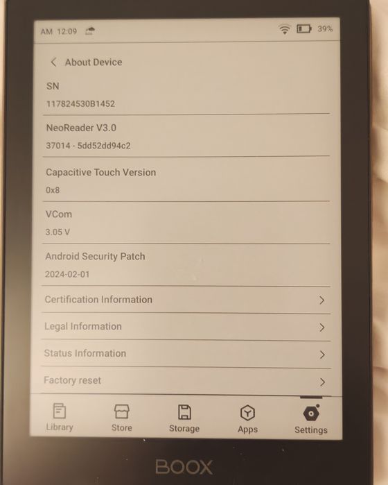 Tableta E-Ink Onyx Boox POKE 5, 6 inch, 300 ppi, E-ink Carta, 2GB RAM,