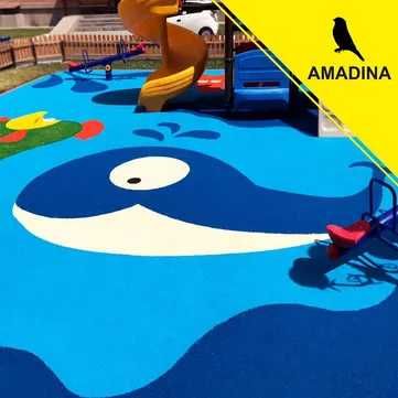 резиновое покрытие из EPDM-крошки для детской площадки, workout