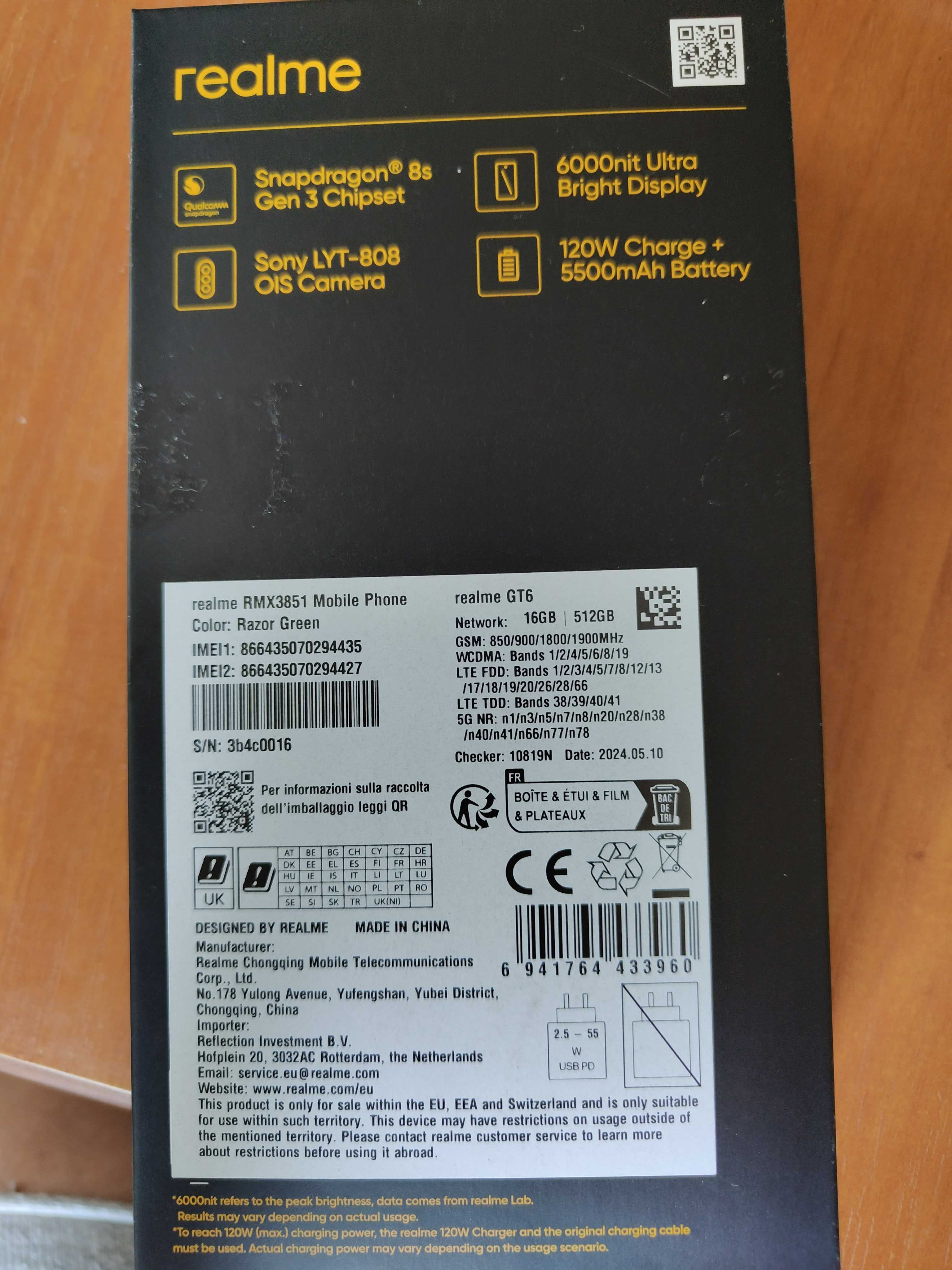 Продавам смартфон Realme GT6 512 GB - Гаранция