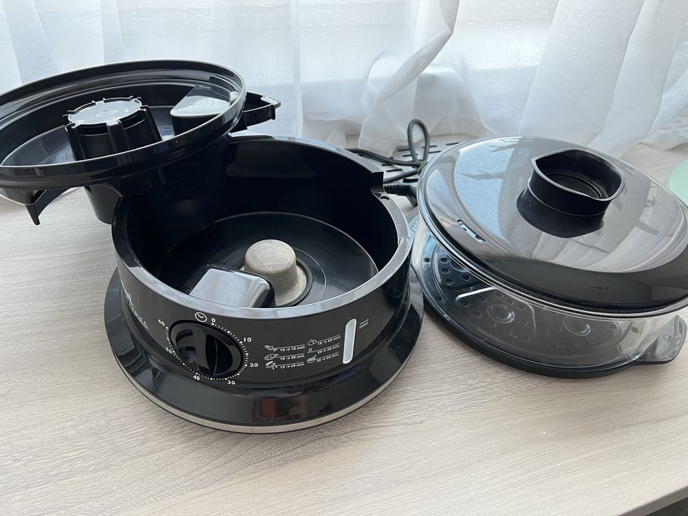 Aparat de gatit cu aburi Tefal VC1401, 900W, Timer, Negru