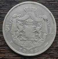 Moneda din argint Romania - 5 lei 1883, Carol I Rege al Romaniei