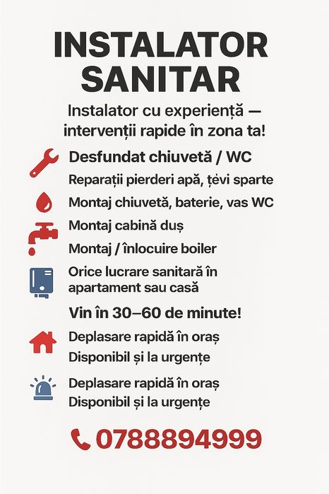 Instalator București • Instalații Sanitare • Rapid • Garantat!