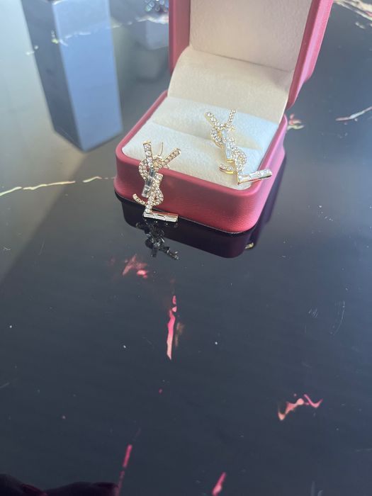 Cercei placați cu aur ysl