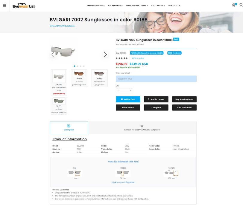 Слънчеви очила Bvlgari BV7002