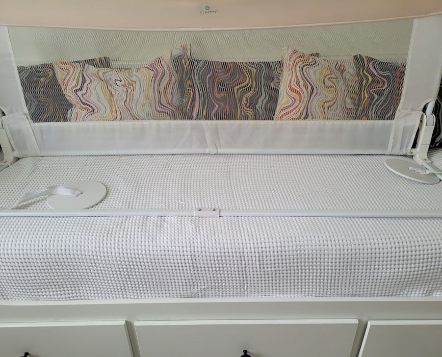 Protectie pat rabatabila pentru somiera adancita 150 cm Olmitos alb