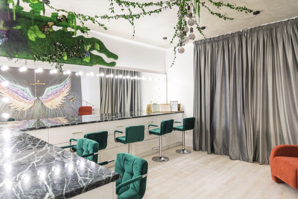 Set de 6 Scaune de bar catifea smarald