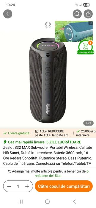 Boxa portabila Zealot 32 Max,noua