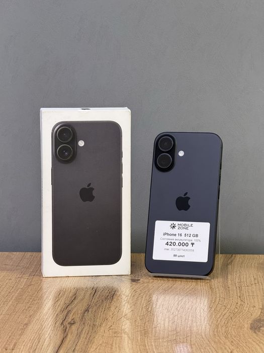 iPhone 16 512 GB АКБ 100% 88 цикл | Mobile Zone