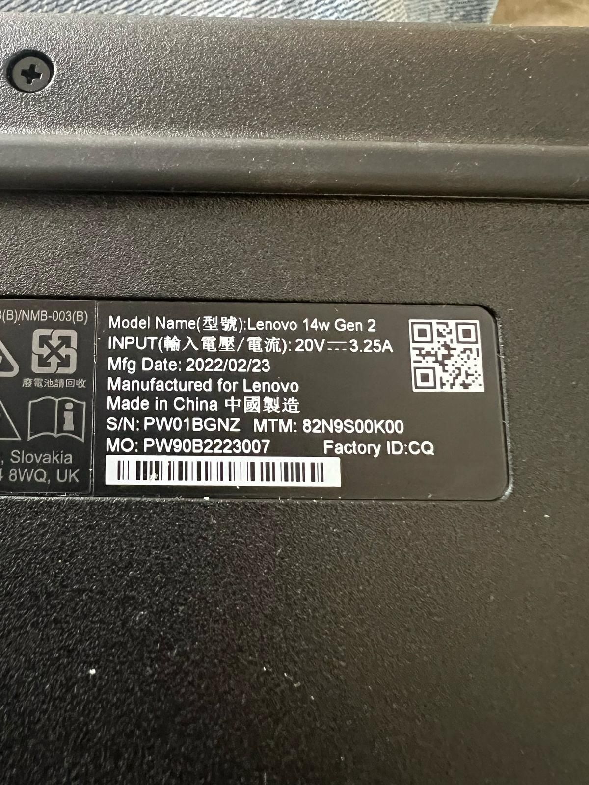 Lenovo 14W Gen2 Amanet BKG