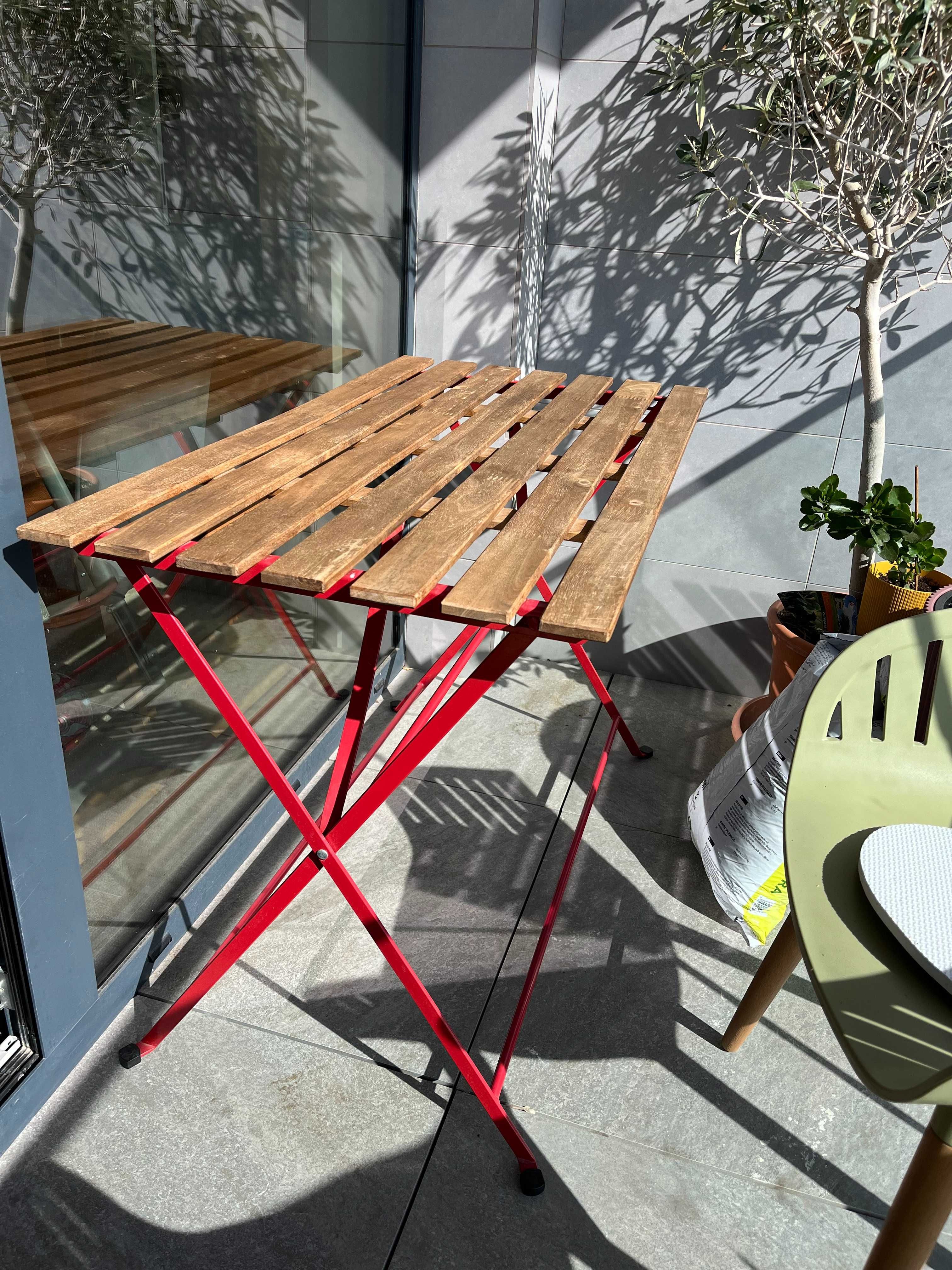Ikea TARNO сгъваема градинска маса - дърво и стоманена основа 100x54см