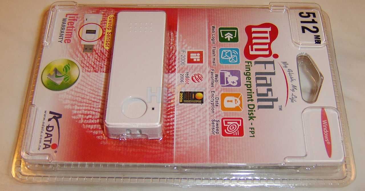 USB Flash Memory, 512MB, A-DATA, – защита на данни с пръстов отпечатък