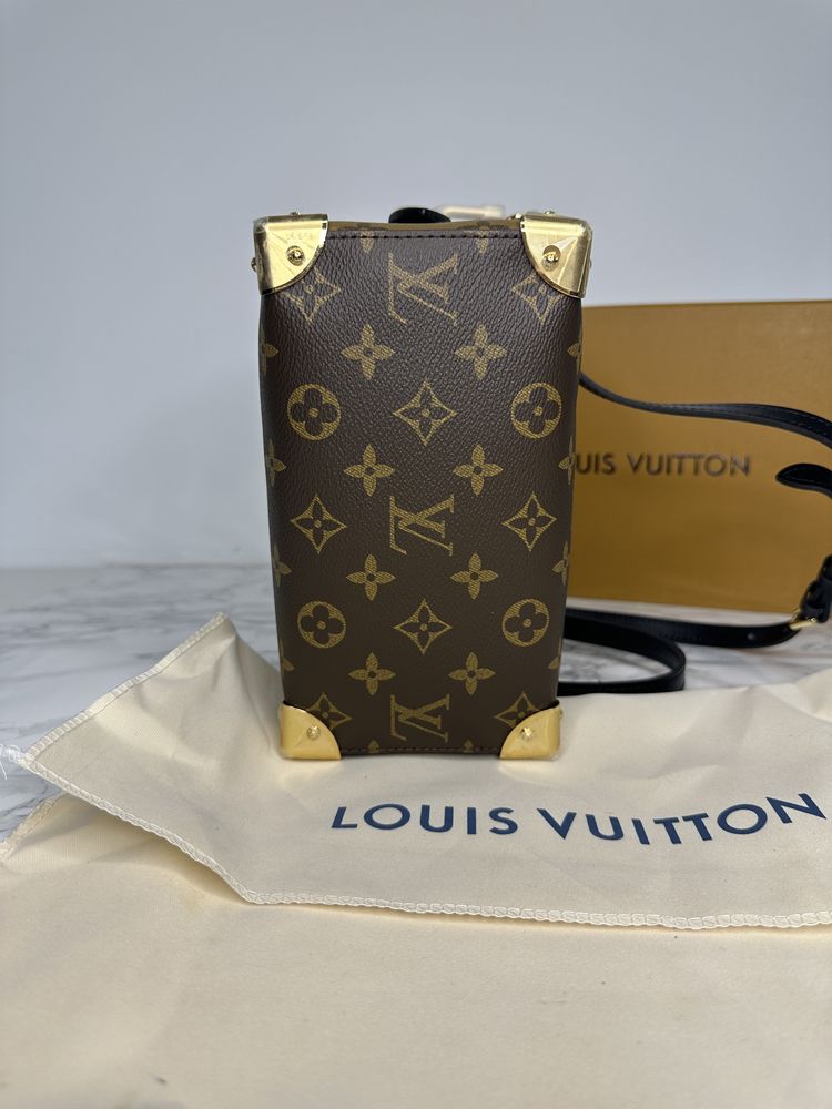 Geanta de lux Louis Vuitton speedy trunk 20 piele canvas cutie cadou