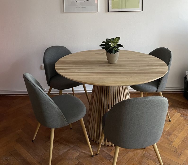 Masa dining rotunda Kave Home 120cm