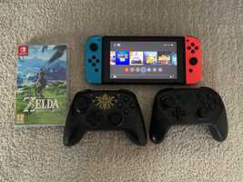 Nintendo Switch + doua controllere + joc Zelda Breath of the Wild