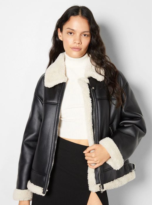 Зимно кожено яке Bershka