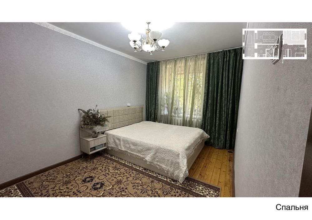 3-комнатная квартира 63 м² с ремонтом  2/5 этаж