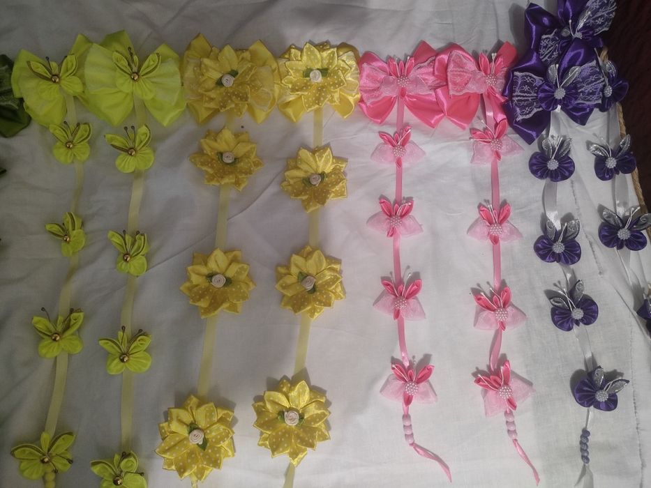 Бантики  лента в косу ручной работы
