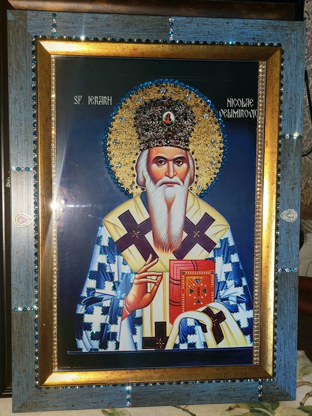 Icoană cu Sfântul Ierarh Nicolae Velimirovici