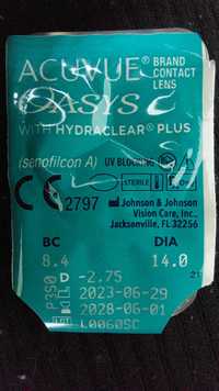 Линзы -2.75 Acuvue Oasis with Hydraclear plus 4 шт