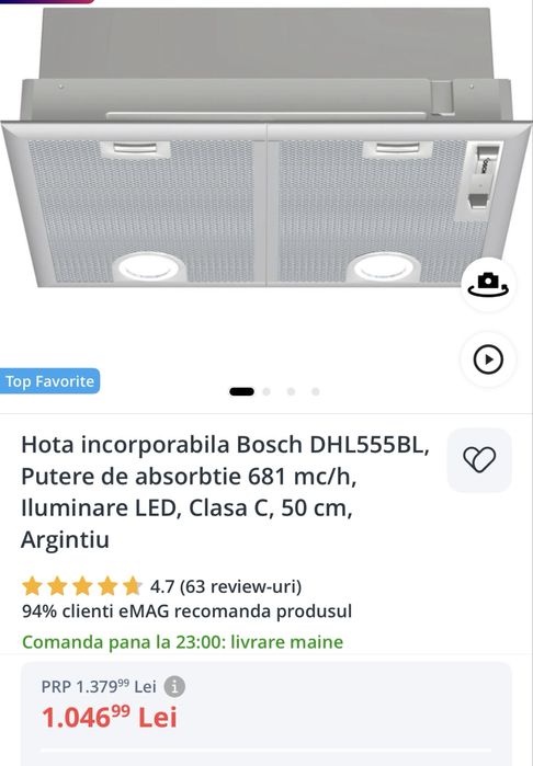 Hota incorporabila Bosch DHL555BL NOUĂ in cutie
