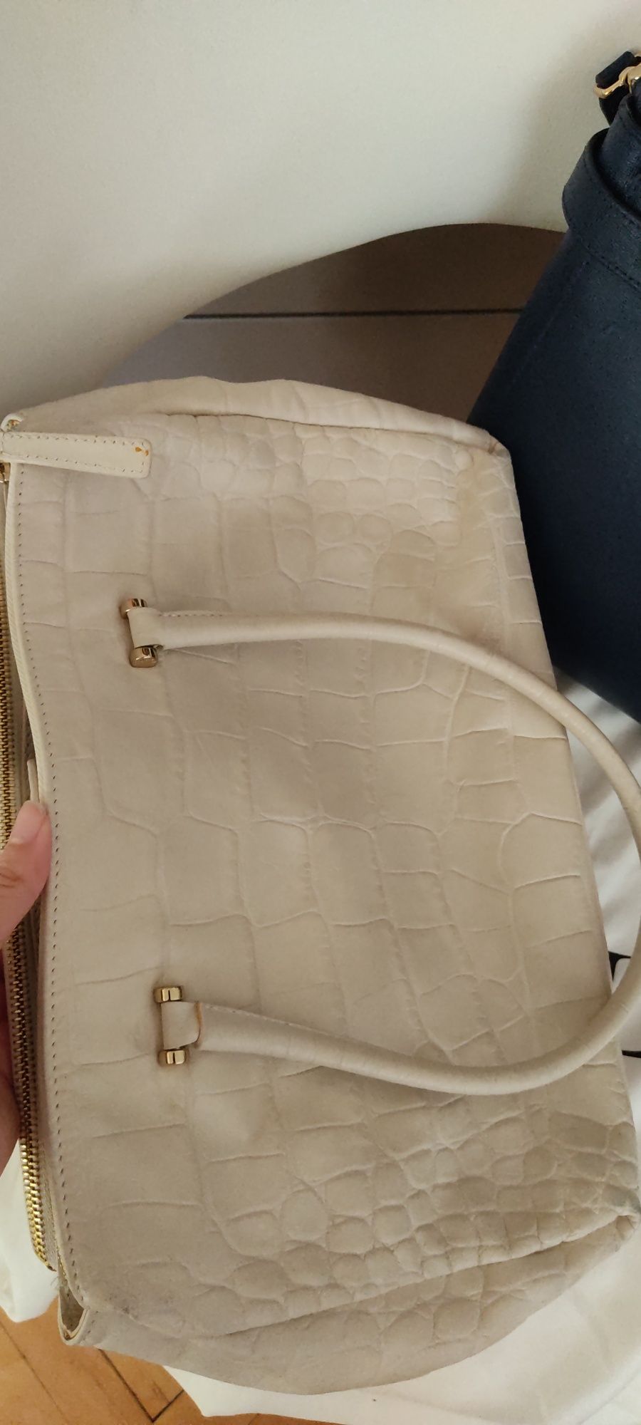 Чанта Furla, кожена, бяла