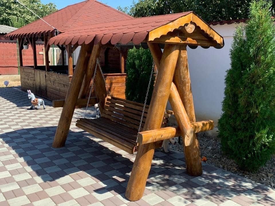 Leagăn din bile de brad / balansoar rustic