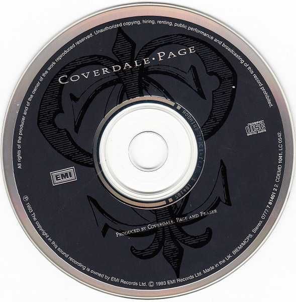 CD David Coverdale, Jimmy Page - Coverdale and Page 1993