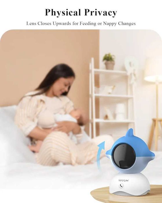 Чисто нов бебефон WUUK, 5.5'' с 360° PTZ цветен дисплей 2К резолюция..