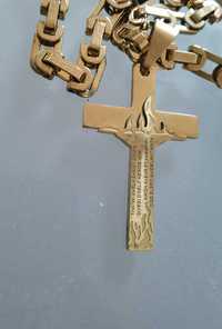 Ланец позлатен с кръст