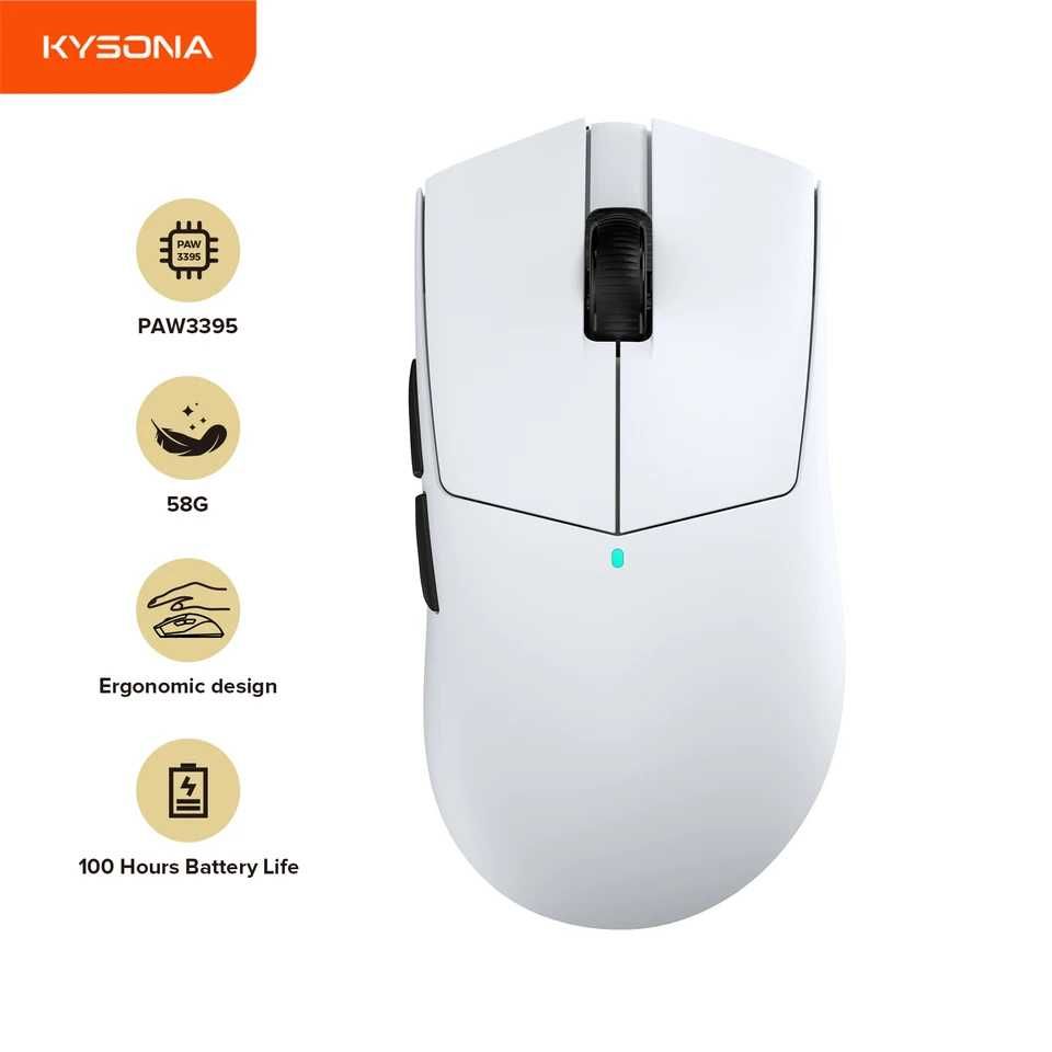 Топовая беспроводная игровая мышка Kysona m511 сенсор 3395