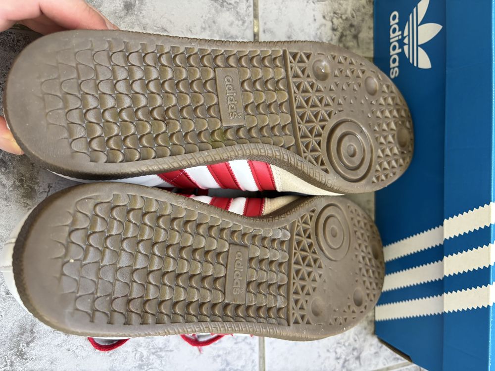 Adidas Samba OG Retro Solar Red&White 43 1/3, 27,5 cm