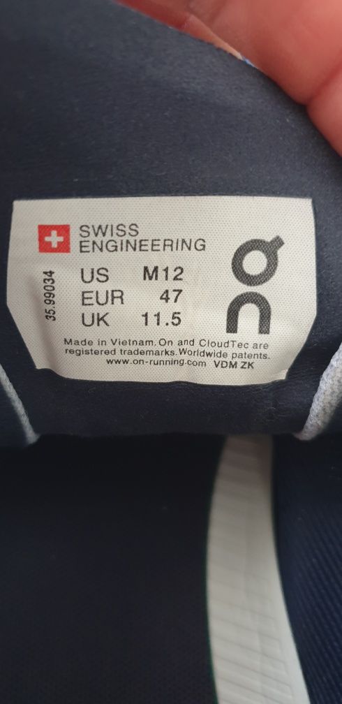 On Cloud Swiss Engineering / 47/31см UK 11.5 ОРИГИНАЛ! Мъжки Маратонки