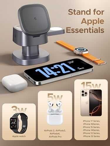 Нова стойка Сгъваемо 3 в 1 зарядно LED светлина за iPhone Apple Watch