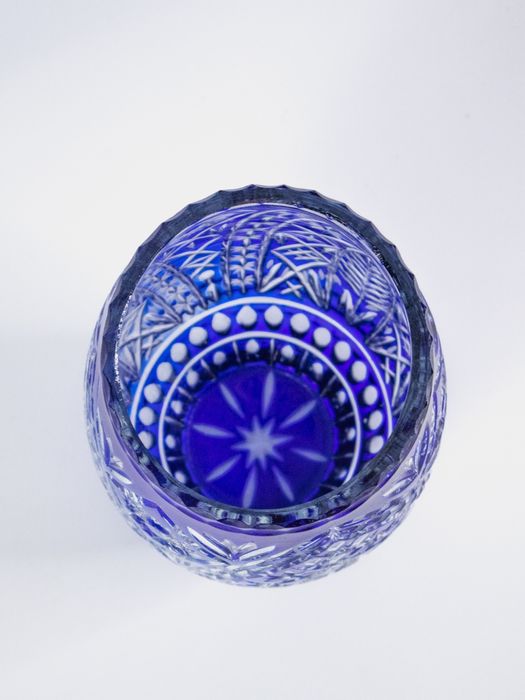 Ваза из синего хрусталя (43×21 см)