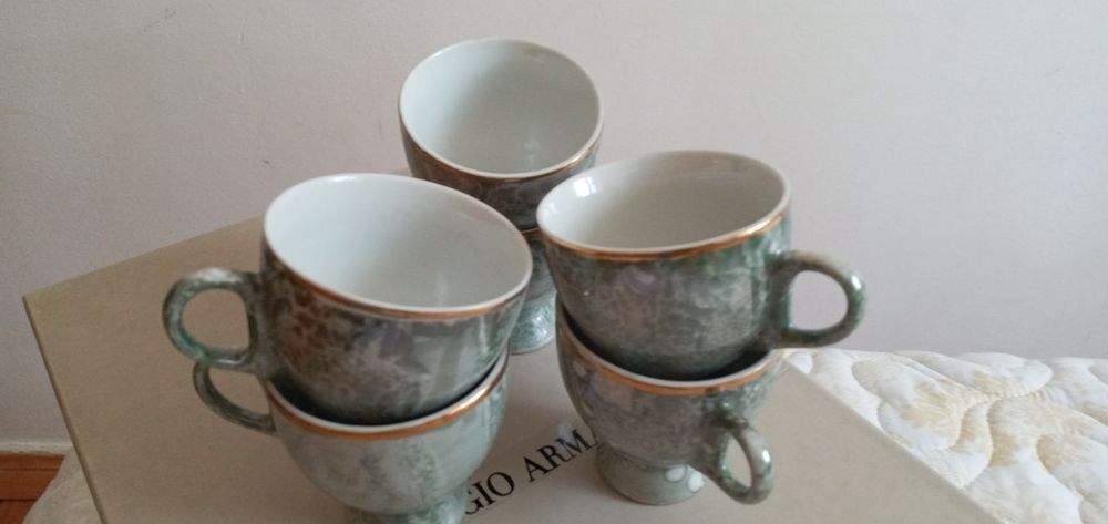 Чашки кофейные малахитовые