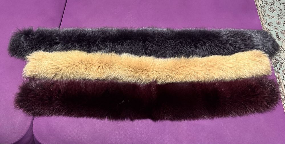 Gulere blana vulpe pentru gluga (set 3 buc)
