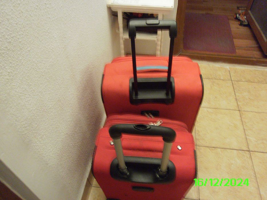 trolere, Albastru din plastic dur si 2 Rosii